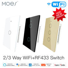 WiFi Smart Wall Light Switch Glass Panel RF433&Wi-Fi Smart Life Tuya APP Remote Control Works With Alexa Google Home 1/2/3 Gang 2024 - buy cheap