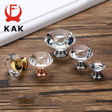 KAK 20-40mm Diamond Shape Design Crystal Glass Knobs Cupboard Drawer Pull Kitchen Cabinet Door Wardrobe Handles Hardware 2024 - купить недорого