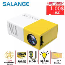 Salange YG300 Pro Projector LED 800 lumens 3.5mm Audio 320x240 Pixels HDMI USB Mini Projector Home Media Player 2024 - купить недорого