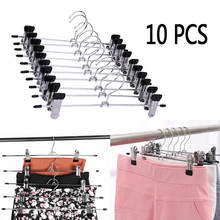 10 pçs clipe de rack de aço inoxidável calças guarda-roupa clipe anti-deslizamento clothespin calças braçadeira cabide de roupas 2024 - compre barato