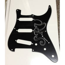 Pleroo Guitar Parts For US FD 57' 8 screw engrave logo start Guitar Pickguard , Black 2024 - buy cheap