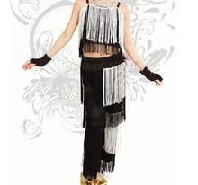 New Arrival Black  White  Tassel Latin Dance Salsa Woman Pants Girls Tango Dance Costumes Fringe Clothes / Samba Pants 2024 - buy cheap