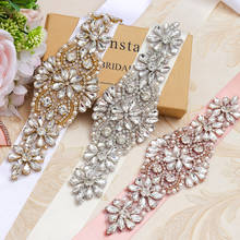 Missrvestido-Cinturón de boda de cristal, faja nupcial de diamantes de imitación, perlas hechas a mano, oro y plata, accesorios de vestido de novia JK824 2024 - compra barato