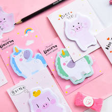 Kawaii Pig-Bloc de notas adhesivas de unicornio, pegatinas de planificador, papelería coreana, suministros escolares de oficina 2024 - compra barato