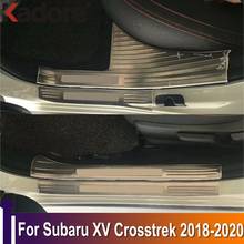 Placas de desgaste para Subaru XV Crosstrek 2018 2019 2020, umbral de puerta de acero inoxidable, protectores de umbral de puertas, pegatina 2024 - compra barato