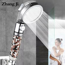 ZhangJi Bathroom 3-Function SPA Shower Head with Switch Stop Button high Pressure Anion Filter Bath Head Water Saving Shower 2024 - купить недорого