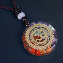 Colgante de orgonita Om con símbolo de Chakra, collar de energía curativa, joyería de meditación hecha a mano, envío directo profesional 2024 - compra barato