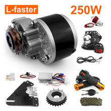 Motor de cepillo de bicicleta eléctrica l-faster, 24V, 36V, 250W, con interruptor de encendido del acelerador del manillar, voltímetro, Sensor de freno, luz de freno 2024 - compra barato