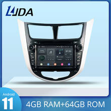 LJDA Android 9,0 автомобильный dvd-плеер для Hyundai Solaris accent Verna i25 2 Din автомобильное радио gps Навигация стерео Мультимедиа 4G + 64G DSP 2024 - купить недорого