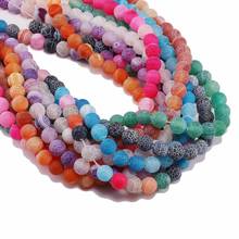 1strand/lote 4 6 8 10 12 mm contas de pedra natural roxo geada rachado sonho fogo dragão veias redondo grânulo para diy jóias fazendo 2024 - compre barato