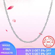 Yanhui 100% corrente de prata esterlina 925, para mulheres 40cm/45cm 2.0mm corrente colar de prata 925 joias femininas cn003 2024 - compre barato