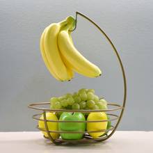 Cesta de Metal para fruta, colgador de plátano desmontable, soporte de almacenamiento, gancho, vajilla de cocina, cesta de Metal para fruta 2024 - compra barato