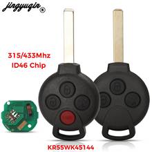 Jingyuqin novo remoto chave keyless entrada fob 3/4 botões para mercedes benz mb inteligente 451 2007-2013 433mhz com id46 7941 tranponder 2024 - compre barato