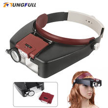 Tungfull glasses loupe wearing style magnifier glasses head magnifier magnifying glasses loupe 10X LED Light 2024 - buy cheap