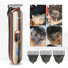 Km-cortadora de pelo de barbero 671, cortadora de pelo eléctrica lavable con pantalla LED, recargable, profesional, 40G 2024 - compra barato