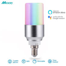 Bombilla inteligente LED E14, lámpara de escritorio con WiFi, 7W, 6000K, color regulable, 60W, equivalente, Control remoto por voz por Google Home 2024 - compra barato