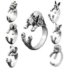 Vintage 3D Basset Hound&Labrador&Shih Tzu&Pug Rings For Women Anel Animal Ring Dog Anillos Couple Ring Men Jewelry Lover Gift 2024 - buy cheap