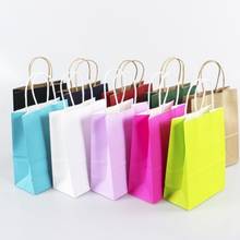 Bolsa de papel Kraft con ganchos, 21x15x8cm, para regalos, joyería, boda, fiesta de cumpleaños, alta calidad, 40 unids/lote 2024 - compra barato