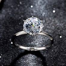 Com certificado 18k branco anel de ouro 2.0ct laboratório diamante casamento banda jóias finas para mulher melhor presente 2024 - compre barato