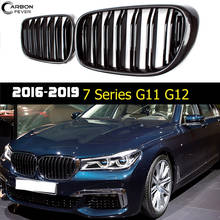 Rejilla delantera de riñón doble para BMW, accesorio de fibra de carbono, modelos serie 7, G11, G12 pre-lci, años 2016 a 2019 2024 - compra barato