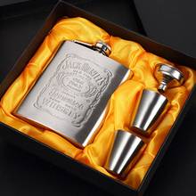 7oz Portable Stainless Steel Hip Flask Men's Travel Outdoor Hip Flask Whiskey Bottle with Box Drinking Utensils Drinking Gifts 2024 - buy cheap