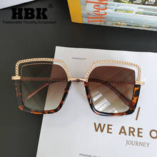 2020 New Big Frame Oversize Sunglasses Women Sexy Brand Designer Chain Square Shades Vintage Fashion Gradient Clear Sun Glasses 2024 - buy cheap