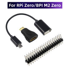 Адаптер Raspberry Pi Zero 3 в 1, Mini HDMI в HDMI адаптер + Micro USB в USB кабель + GPIO Header для Raspberry Pi Zero W 1,3 2024 - купить недорого
