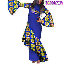 Women African Dress African Print Cotton Maxi Dresses Flare Sleeve Gown Plus Size Bazin Riche Clothes Private Custom WY289 2024 - buy cheap