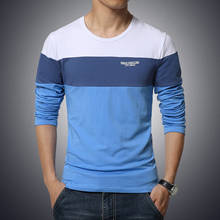 Camiseta de manga larga con cuello redondo para hombre, ropa de tendencia de talla grande, M-5XL 2024 - compra barato