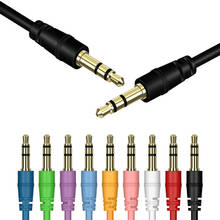 1m 3.5mm cabo de áudio jack linha alto-falante aux cabo para iphone samsung s8 carro fone de ouvido xiaomi redmi 4x 100 pçs 2024 - compre barato