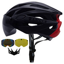 LOCLE Goggles Cycling Helmet Road Mountain MTB Bicycle Helmet Ultralight In-mold Bike Helmet With Glasses Sun Visor 55-66cm 2024 - buy cheap