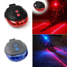 Bicicleta led luz da cauda luz de advertência segurança 5 led + 2 laser noite mountain bike luz traseira lâmpada luz bycicle 2024 - compre barato