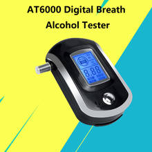 Profissional at6000 digital respiração alcohol tester bafômetro com dispaly lcd com 5 bocal ketone medidor 2024 - compre barato