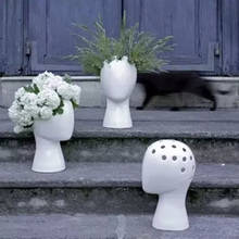 Man head flower vase decorative bastract ceramic vase desktop decor party sample room vase creative pot gift 2024 - buy cheap