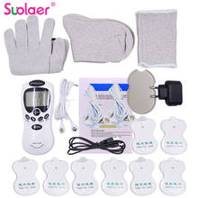 8PCS Body Health Digital Meridian Tens Therapy Massager Machine Relax Muscle Pain Relief With Electrode Gloves Socks Bracers 2024 - buy cheap