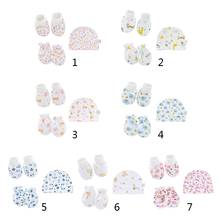 Baby Cartoon Anti-scratch Gloves Hat Foot Cover Set Handguard Cotton Mittens Beanie Cap Socks Kit for Infant Newborn Headwear 2024 - buy cheap
