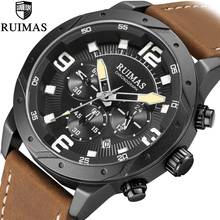 RUIMAS Men's Original New Chronograph Watch Luxury Leather Strap Analog Wristwatch Man Top Brand Waterproof Male Relogios Clock 2024 - buy cheap