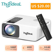 Мини-проектор ThundeaL для видеосъемки 1080P, светодиодный проектор S25 RD850 S25 1280x720P со смартфоном, 3D портативный проектор для фильмов 2024 - купить недорого