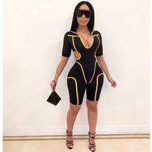 Black Bodycon Jumpsuit Romper Women Elegant Overalls Playsuit Festival Club Outfits Sexy Short Rompers Womens Jumpsuit Summer 2024 - buy cheap
