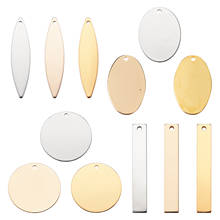 pandahall 1Set Brass Charms Blank Stamping Tag Pendant Rectangle Oval Flat Round and Horse Eye for Jewelry Making DIY 3 Colors 2024 - buy cheap