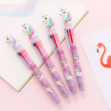 Bolígrafos creativos de 6 colores, Kawaii, unicornios, bonitos, para escribir, papelería, suministros escolares de oficina 2024 - compra barato