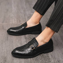 Men Dress Shoes Men Formal Flat Shoes Black Brown Breathable Slip On Men Business Office Shoes Party Loafers Zapatos Hombre 2024 - buy cheap