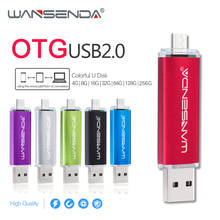 WANSENDA OTG USB Flash Drive 32GB Metal Pen Drive 8GB 16GB 32GB 64GB 128GB 256GB Pendrive 2 in 1 Dual Drive OTG Micro USB Stick 2024 - buy cheap