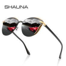 SHAUNA New Arrival Fashion Women Oversized Cateye Polarized Sunglasses High Quality Mirror Coating Anti-UV Ladies Glasses Shade 2024 - buy cheap