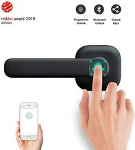 Cerradura de puerta inteligente con huella dactilar, dispositivo de cierre de entrada sin llave, Bluetooth, funciona con Sistema iOS y Android 2024 - compra barato
