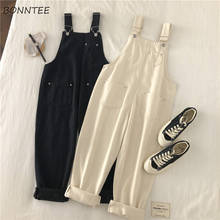 Women Denim Jumpsuits Classic Solid Pockets Loose Straight All-match Elegant S-3XL Students Daily Females High Quality Spring 2024 - buy cheap