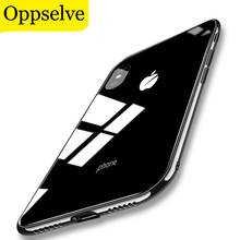 Capa de vidro temperado luxuosa para celular, para iphone, tampa traseira, em tpu macio, para iphone x, xs max, xr, 8, 7, 6 s plus 2024 - compre barato