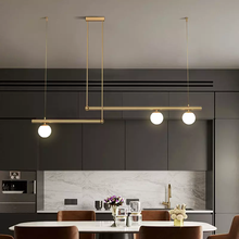 Nordic design minmalist pendant lamp for Bedroom Kitchen Dining table light Glass Ball Black and gold color suspension lamp 2024 - buy cheap