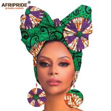 Africano headbands e fones de ouvido para mulheres africano cabeça cachecol ancara tradicional lenço turbante impressão cera afripride a19h008 2024 - compre barato