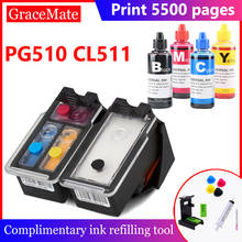 Imprimir más de 5.000 página PG510 CL511 pg-510 511 cartucho de tinta rellenable para MP240 MP250 MP260 MP280 MP480 MP490 IP2700 MP499 2024 - compra barato